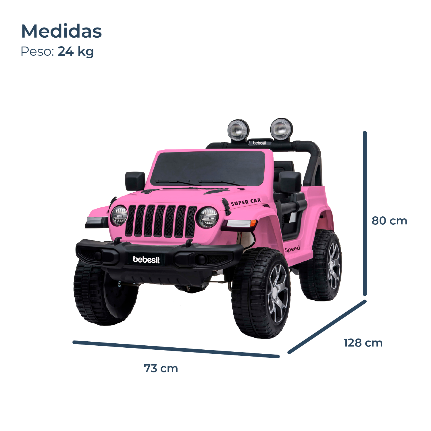 Camioneta Electrica Renegade Rosa Bebesit-5
