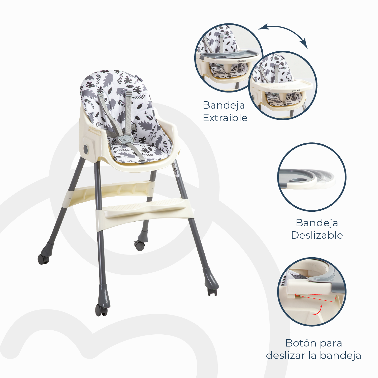 Silla de Comer Steps Gris Bebesit-4