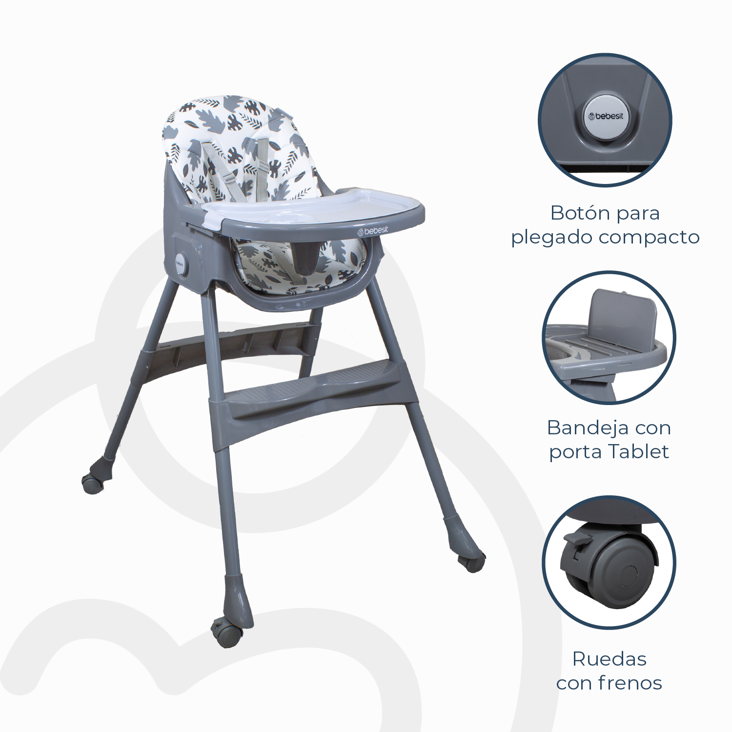 Silla de Comer Steps Gris Bebesit-6