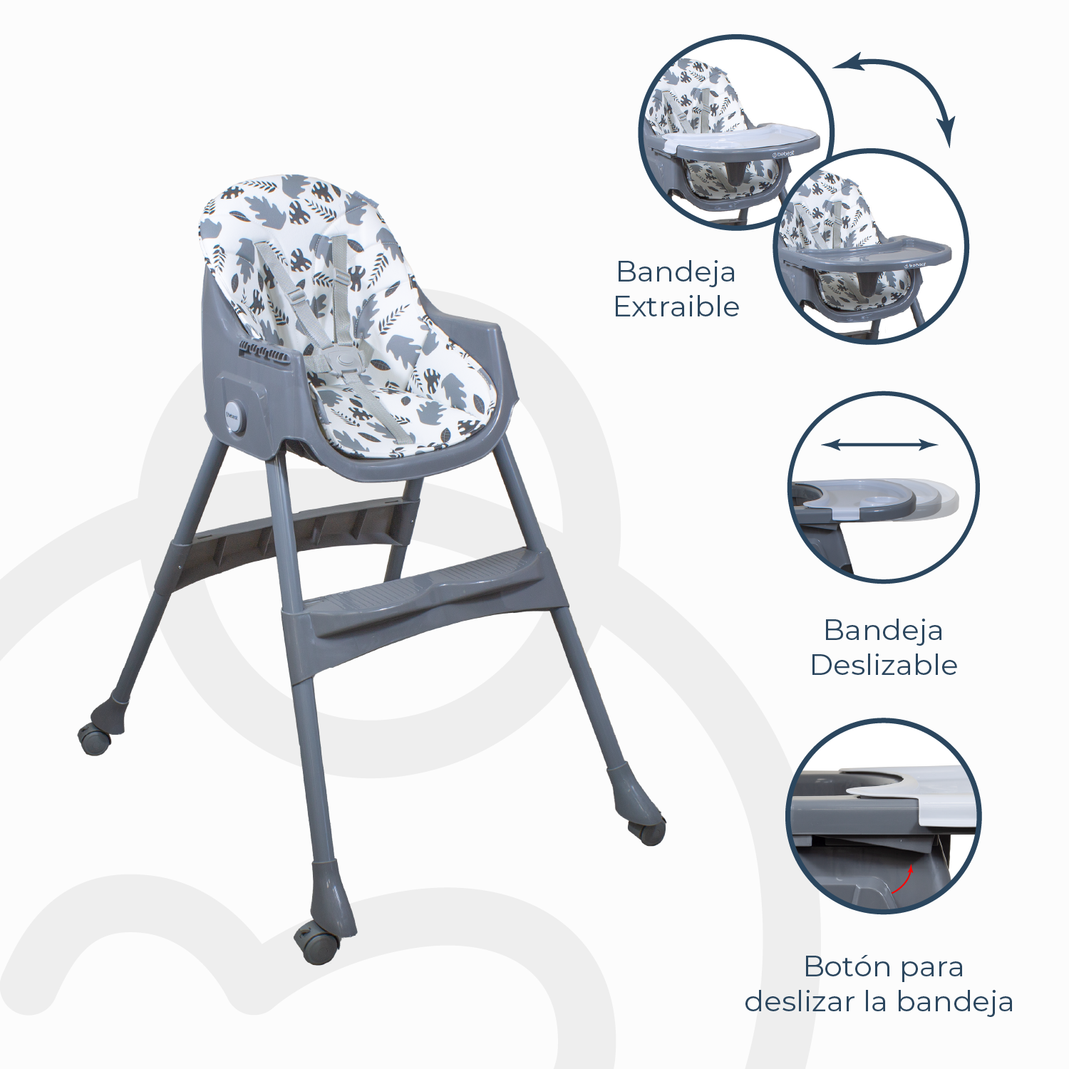 Silla de Comer Steps Gris Bebesit-7