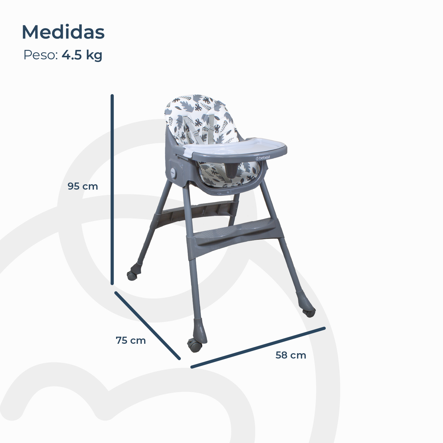 Silla de Comer Steps Gris Bebesit-9