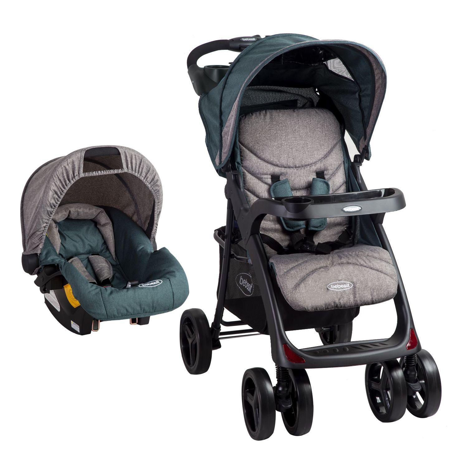 Coche Travel System Lisboa Gris Verde-0