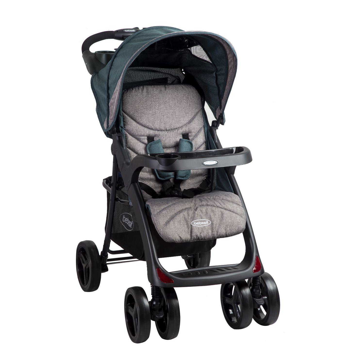 Coche Travel System Lisboa Gris Verde-4