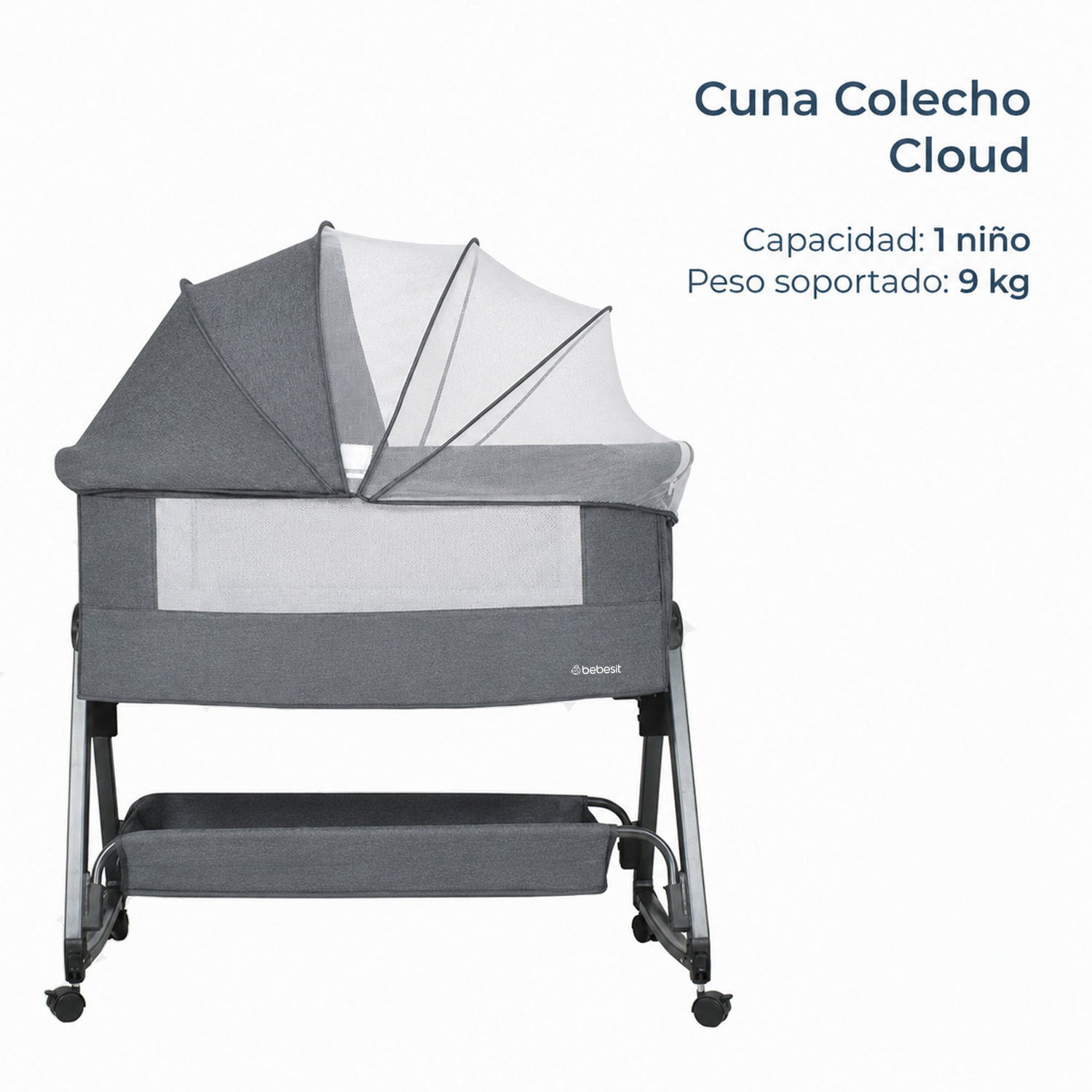 Cuna Colecho Cloud Gris Oscuro-3