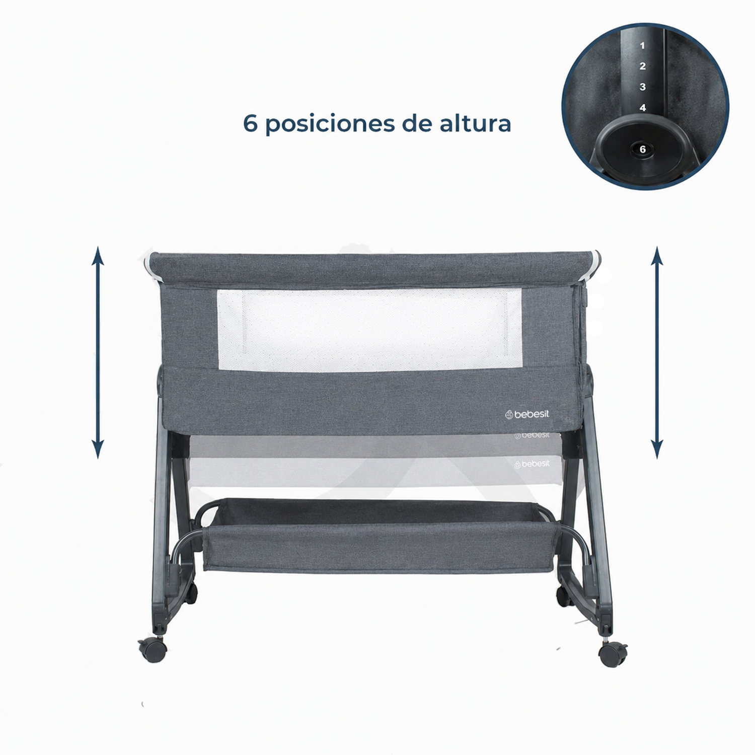 Cuna Colecho Cloud Gris Oscuro-5