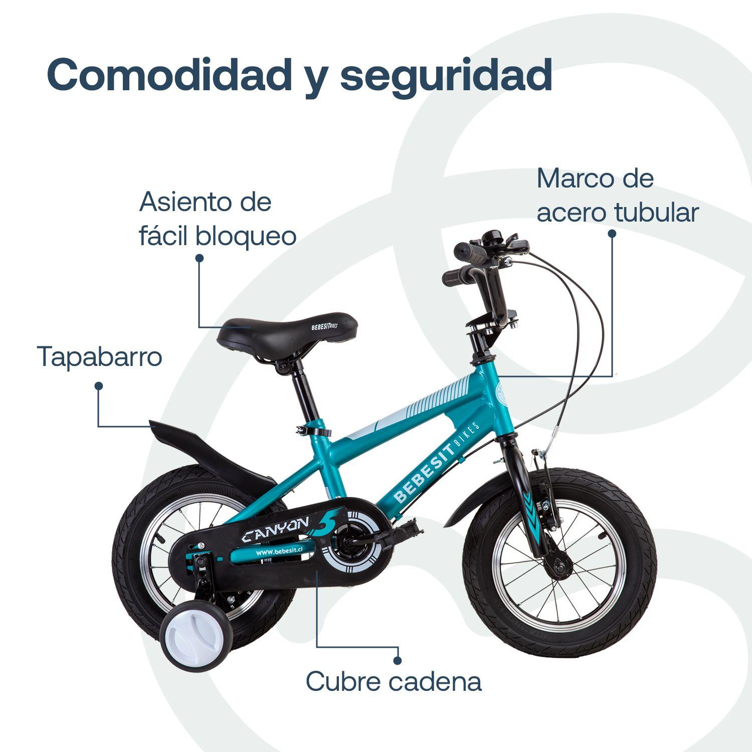 Bicicleta Canyon 12" Verde Cubre Cadena Niños 4-10 Años Bebesit-4