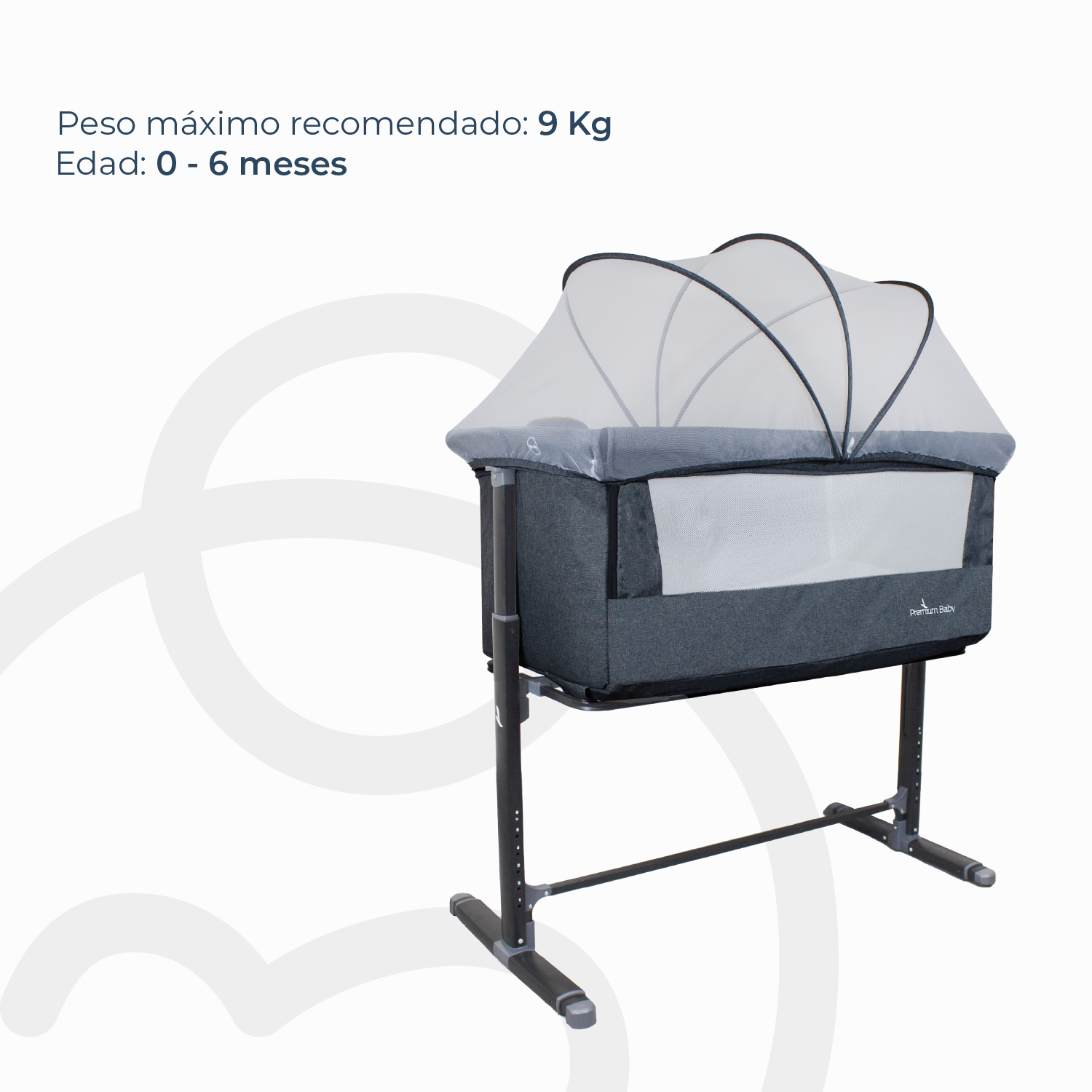 Cuna Colecho Con Dispositivo Vibración Premium Baby Mix Bebesit Gris-4