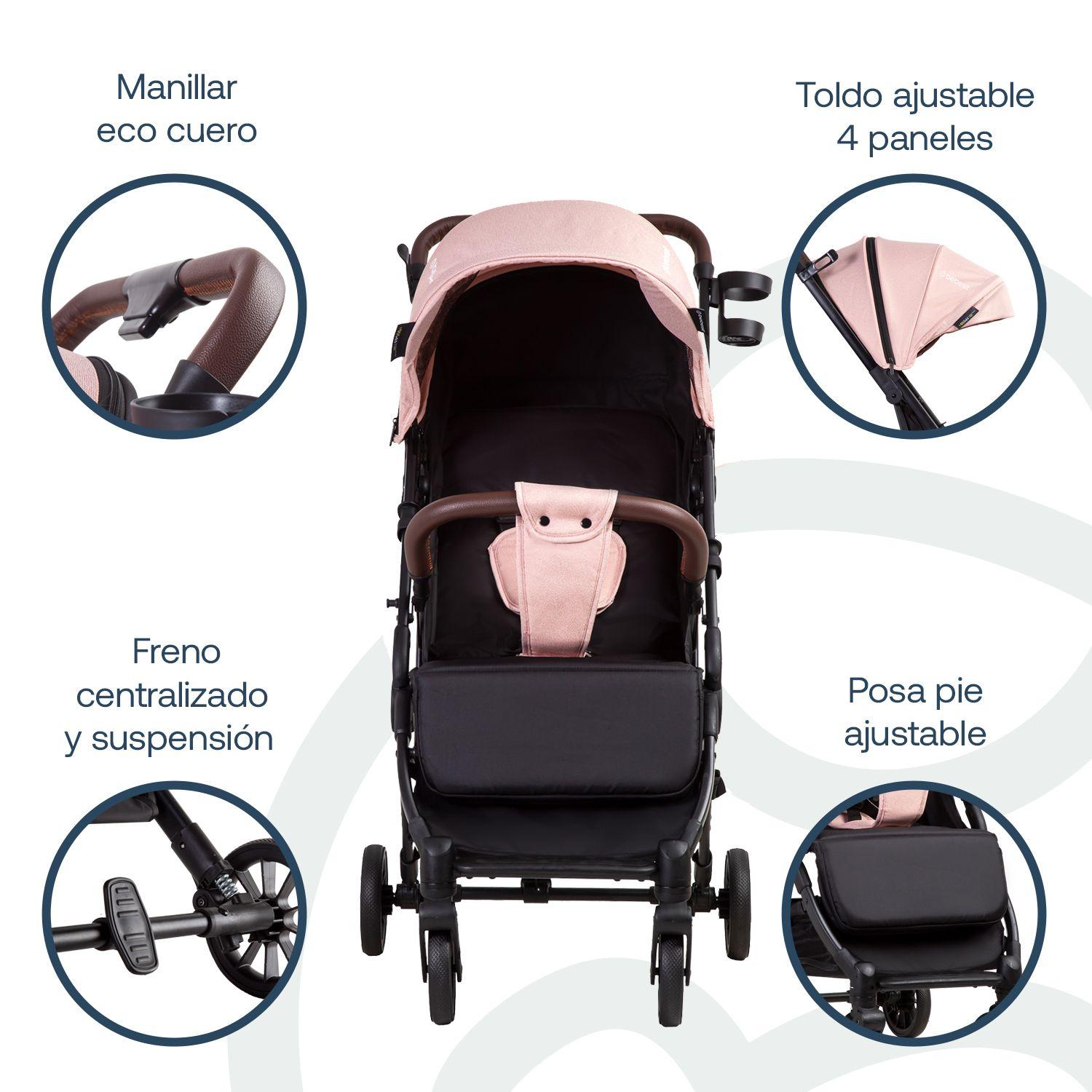 Coche Maleta UltraCompacto Paseo Micro SX Rosa Bebesit-6