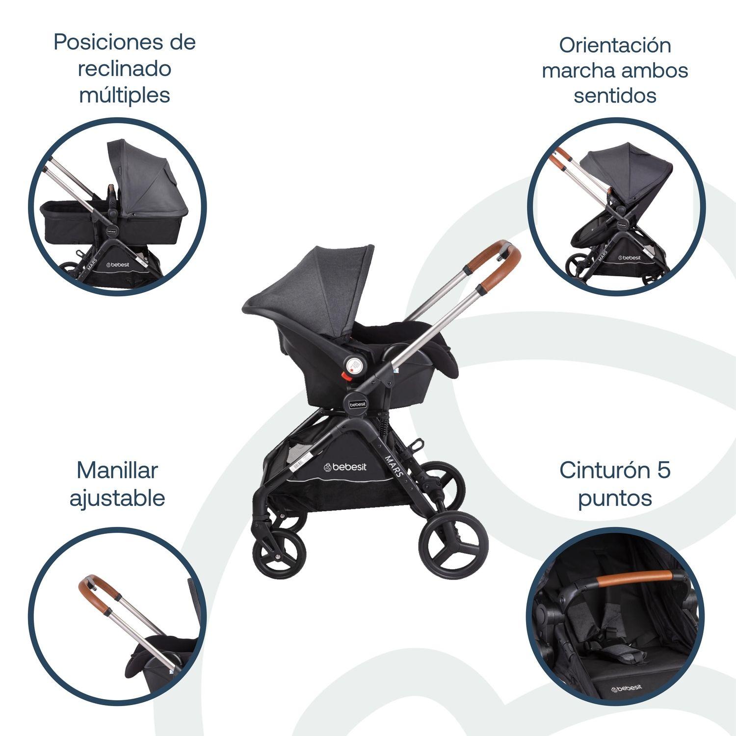 Coche Travel System Mars LX Gris Bebesit-2