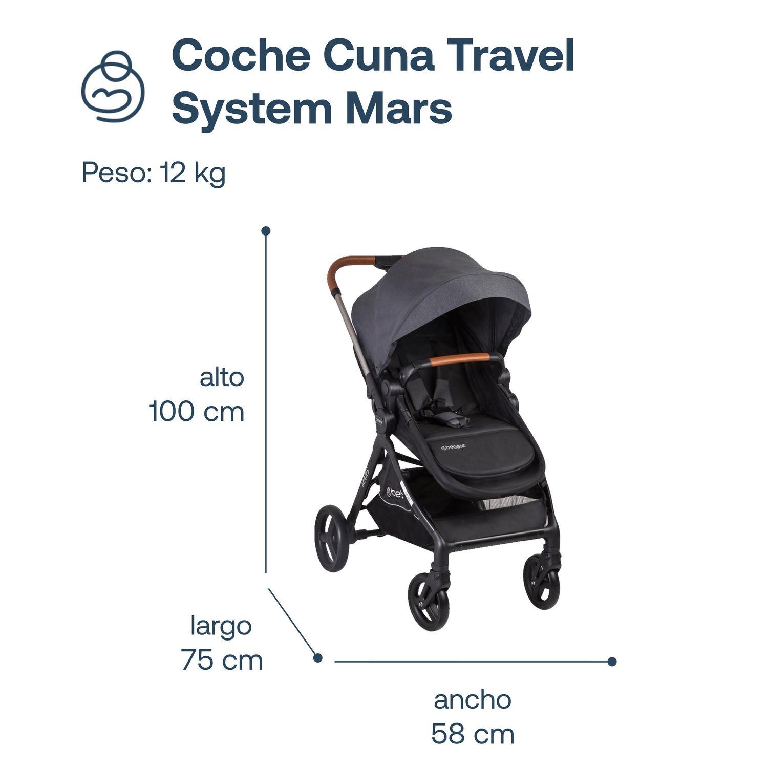 Coche Travel System Mars LX Gris Bebesit-5