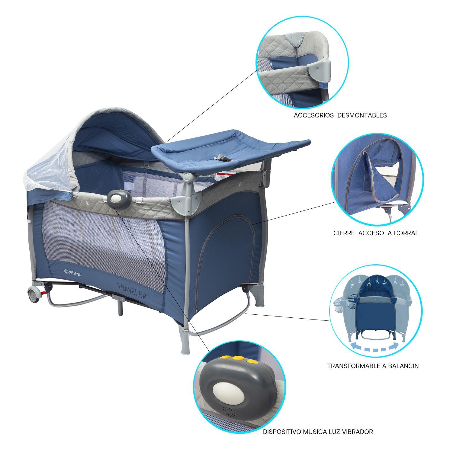 Cuna Traveler Gris Bebesit-3
