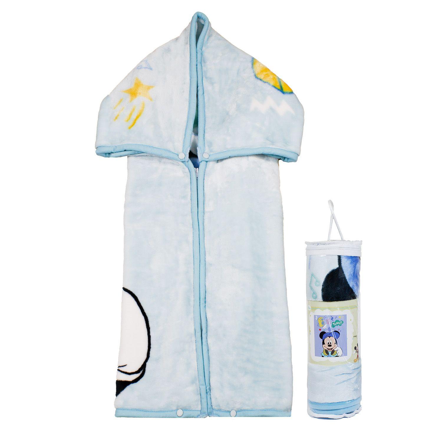 Saco con Broche Ultra Soft Mickey Music 80x110cm Celeste-1