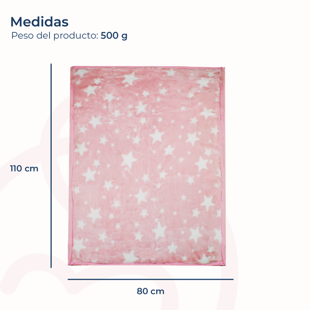 Frazada Ultra Soft Estrella 80x110cm Rosado Bebesit-3