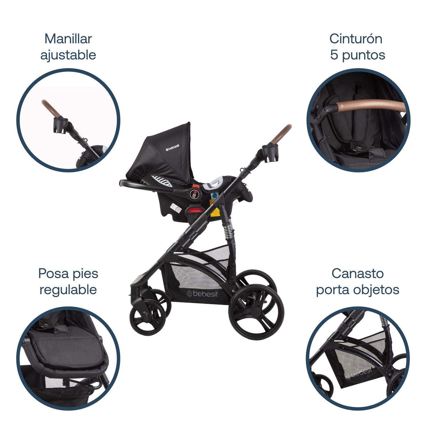 Coche Cuna Travel System Quest LX Negro Bebesit-2