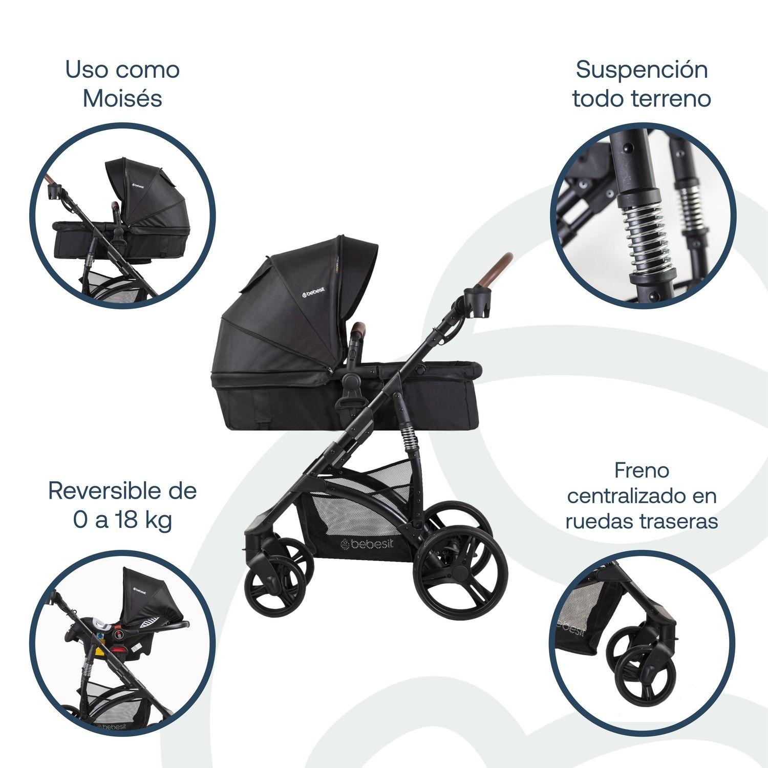 Coche Cuna Travel System Quest LX Negro Bebesit-3
