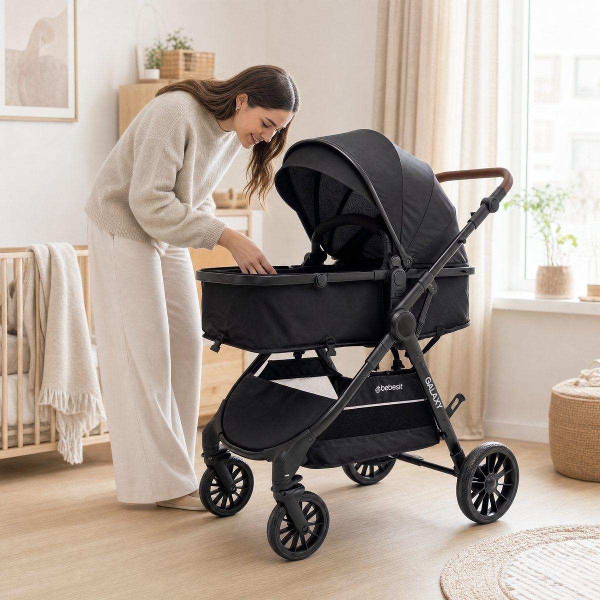 Coche Cuna Travel System Galaxy Isofix Negro-6