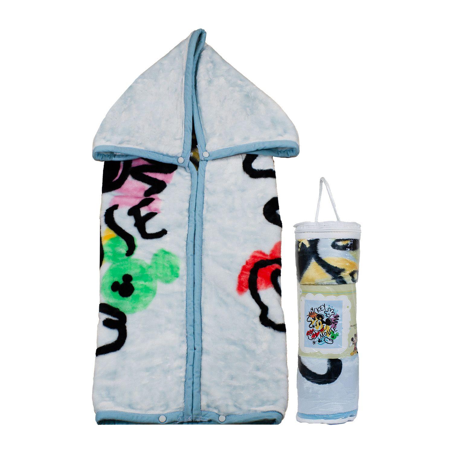 Saco con Broche Ultra Soft Mickey Mouse 80x110cm Celeste-1