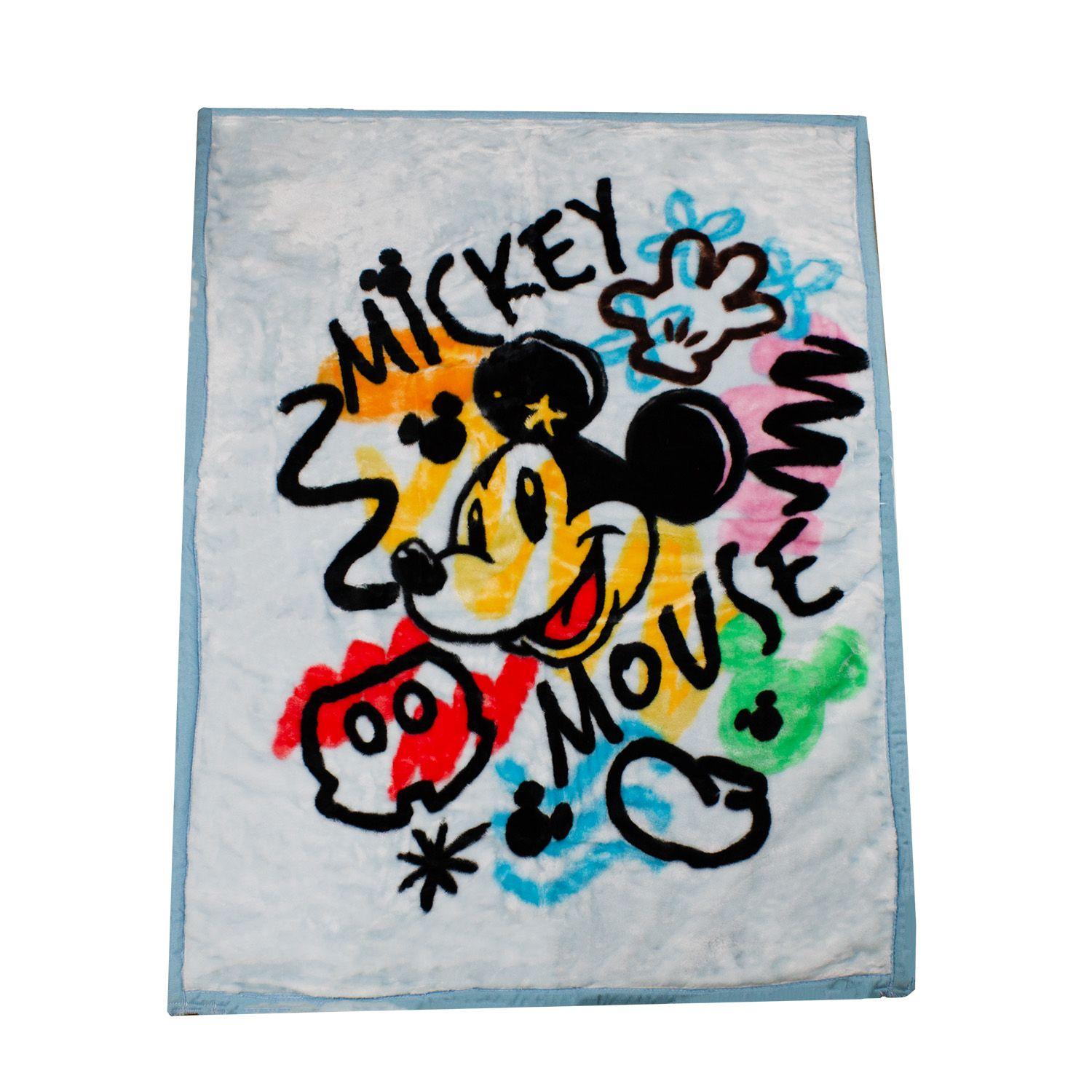Saco con Broche Ultra Soft Mickey Mouse 80x110cm Celeste-2
