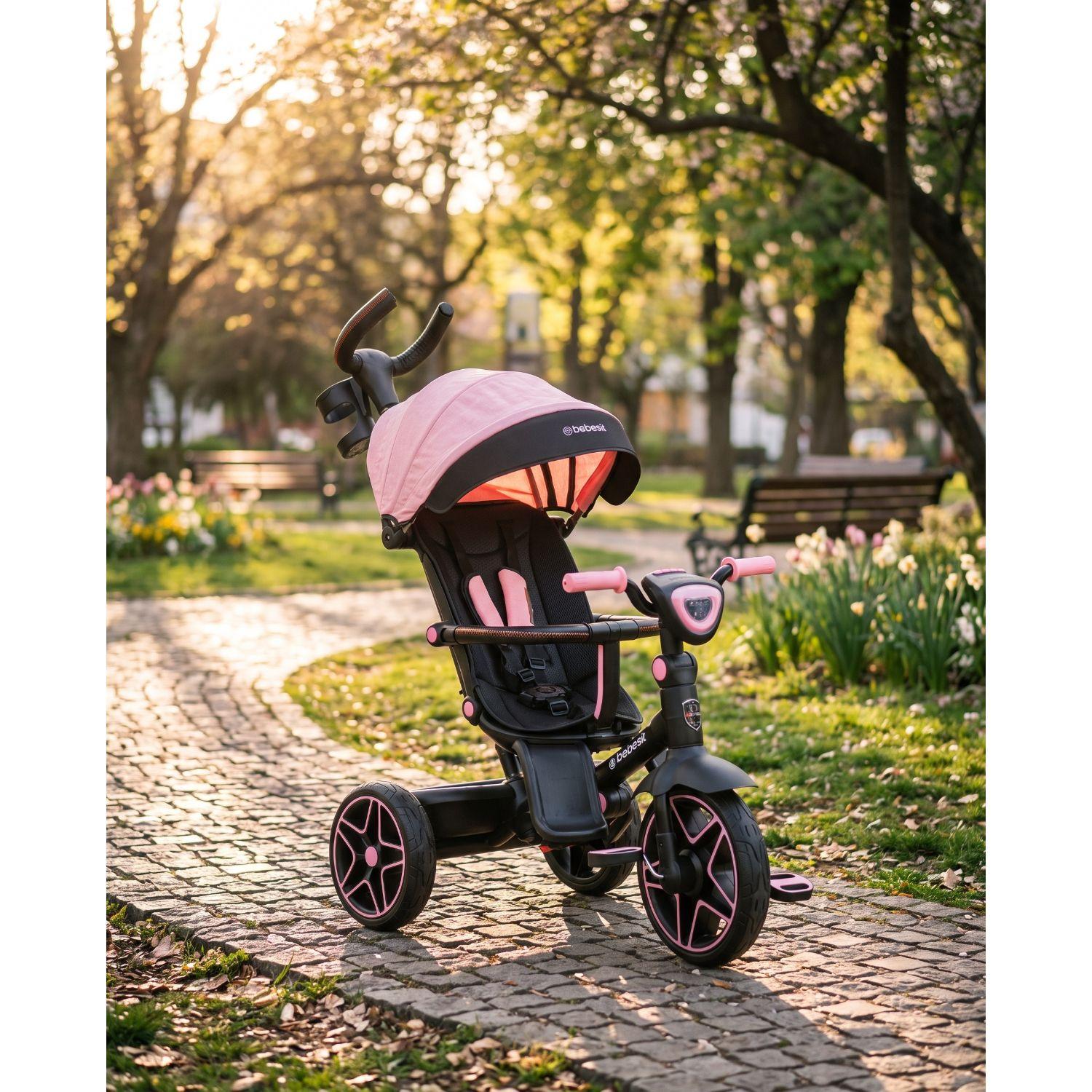 Triciclo Infantil Explorer Rosado Bebesit-1