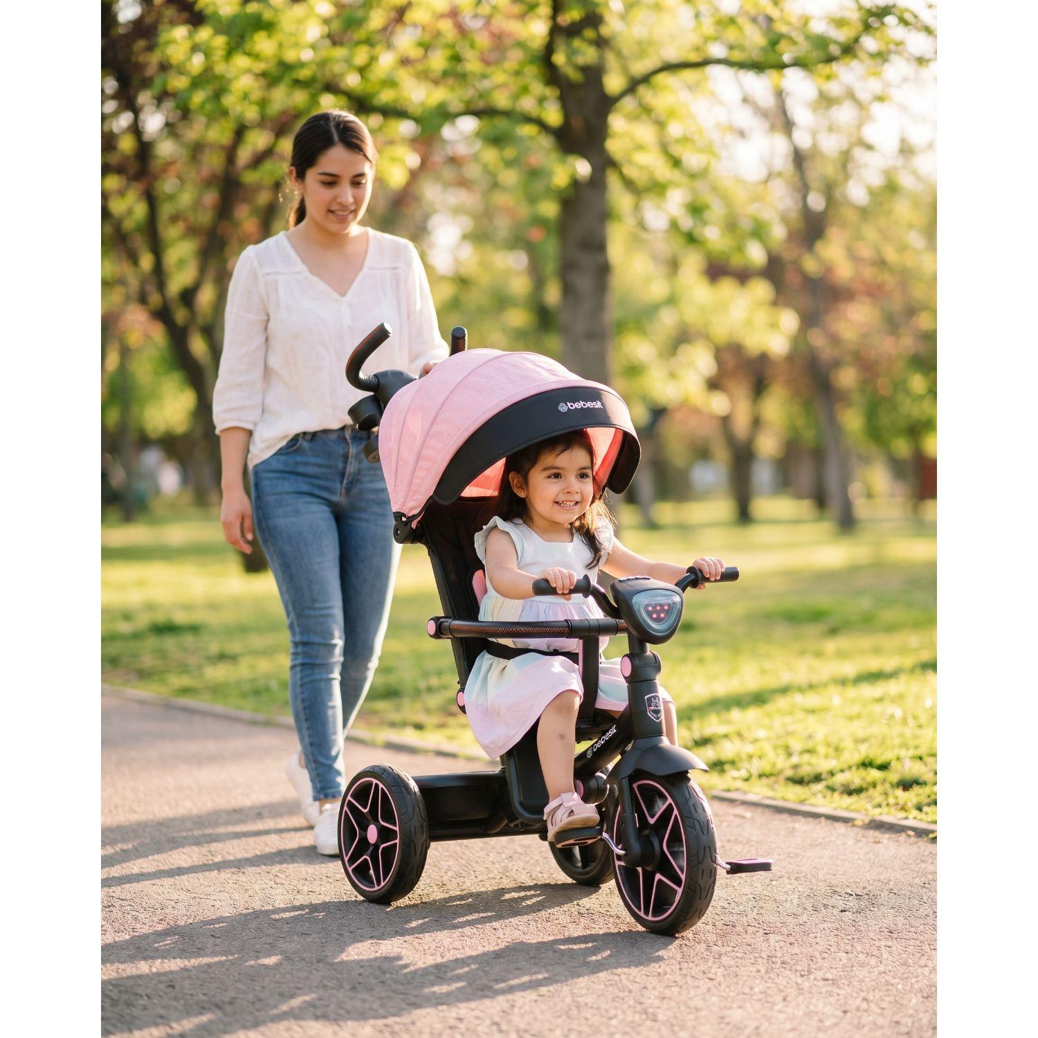 Triciclo Infantil Explorer Rosado Bebesit-8