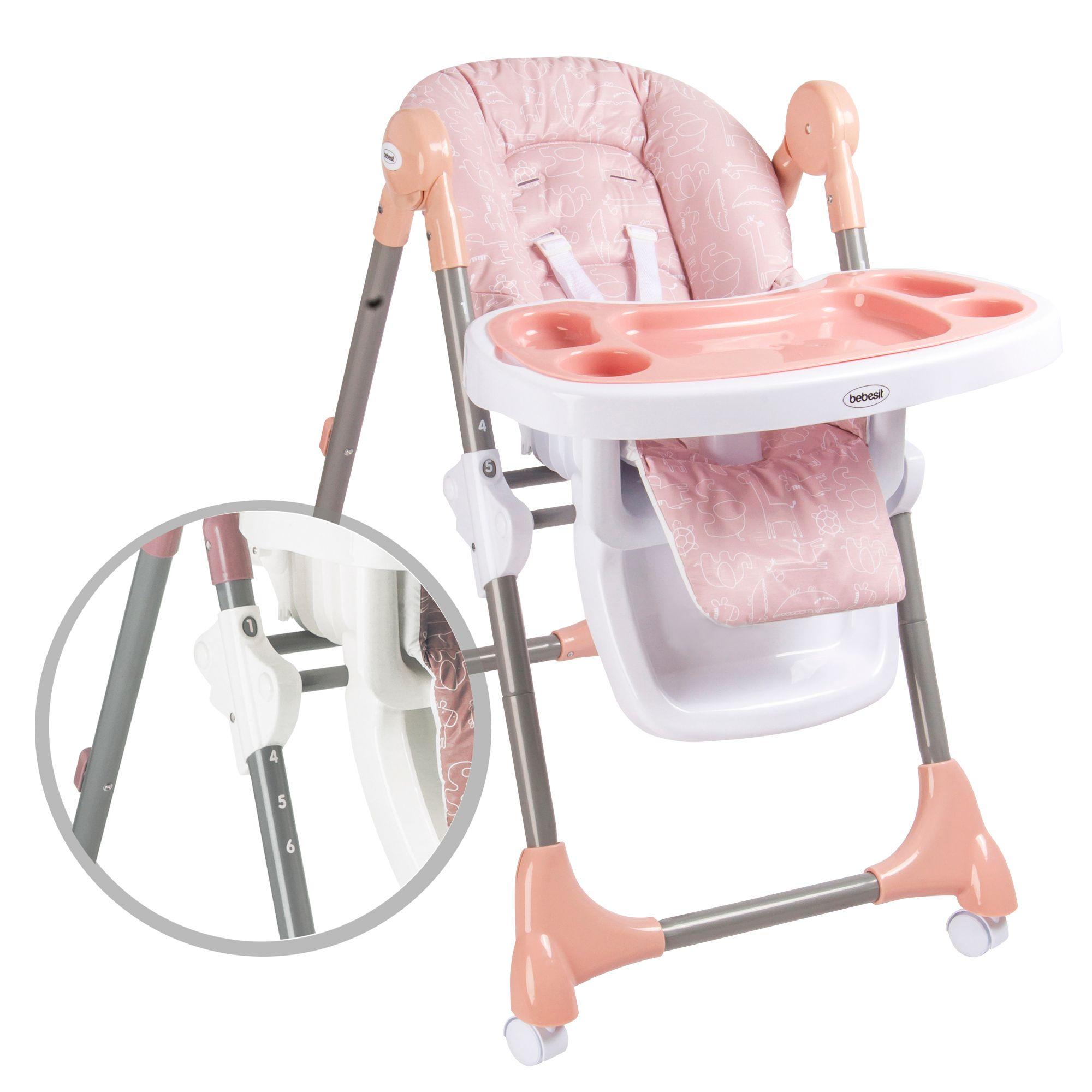 Silla de Comer Bebe Snack SX Rosa Bebesit-3