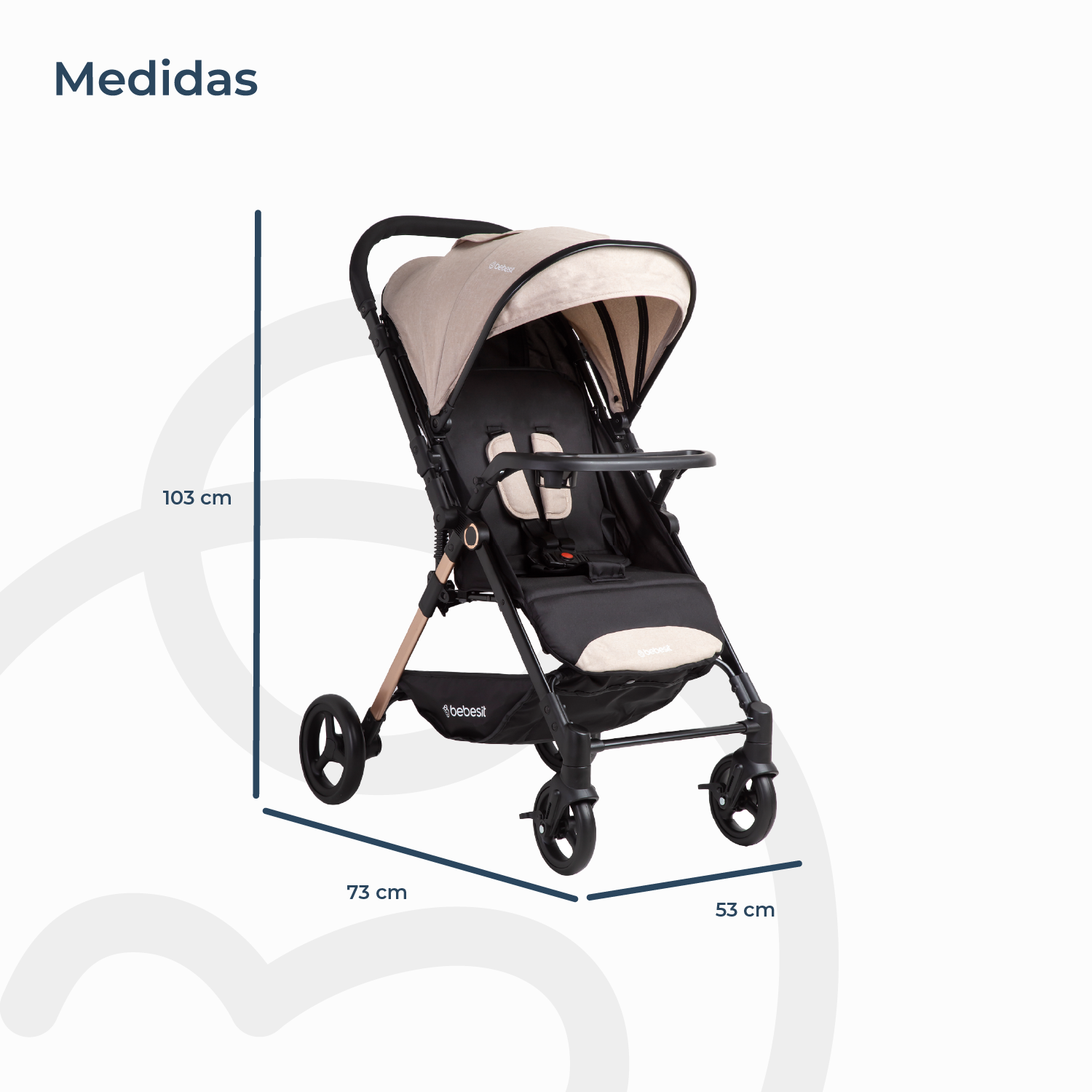 Coche de Paseo City Beige-7