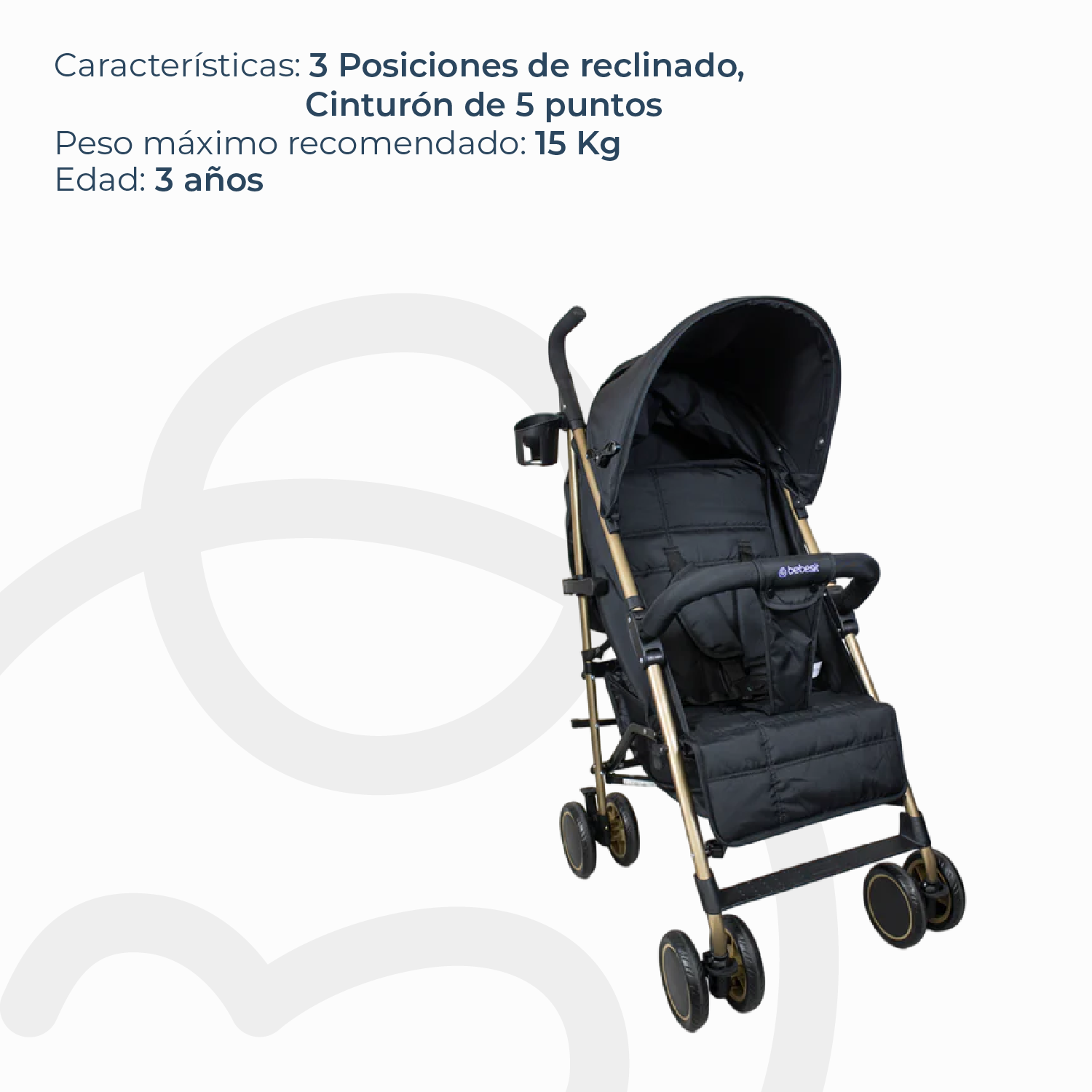 Coche Paragua Kronos Negro Bebesit-5