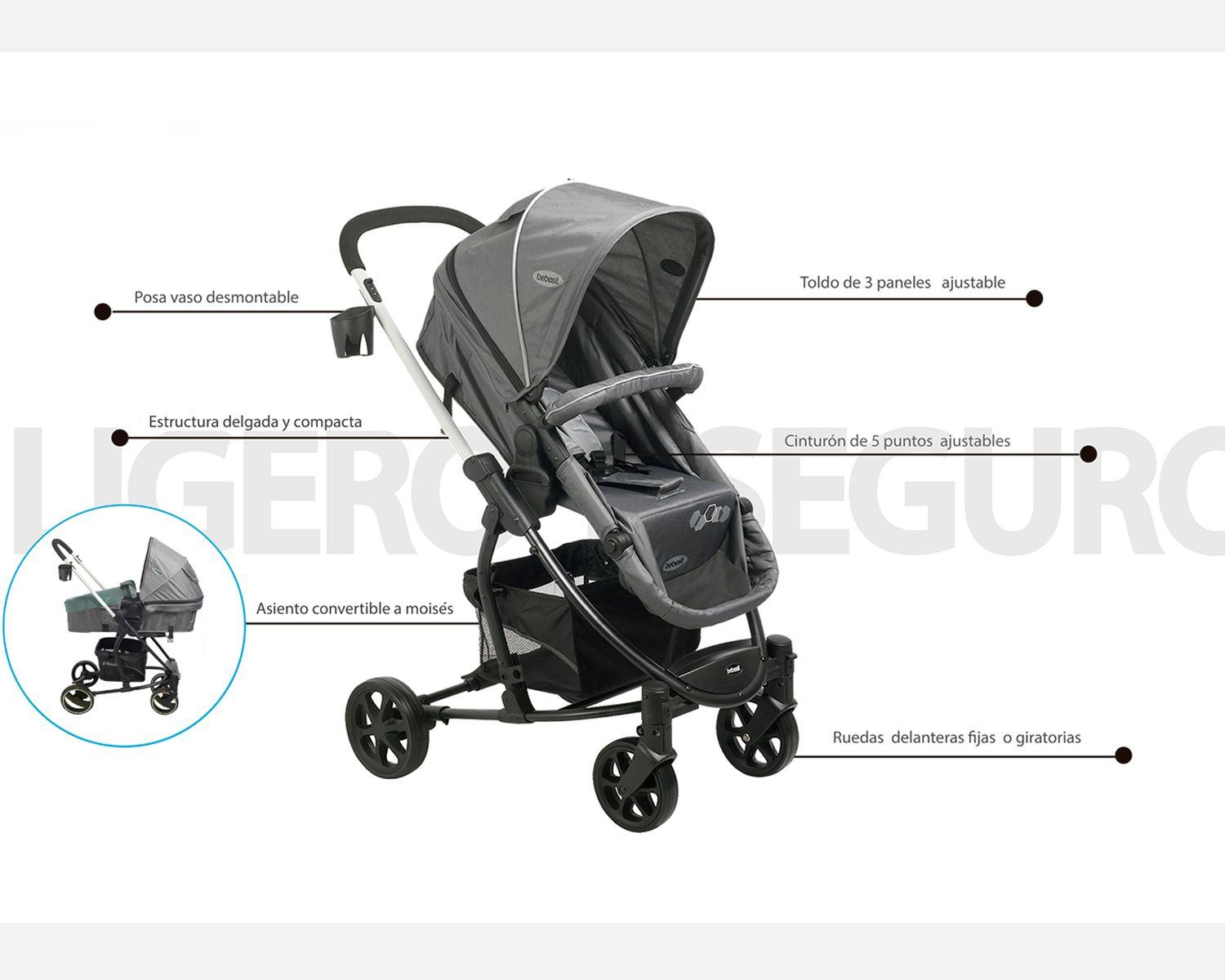 Coche Travel System Alfa Nuevo Rosado-5