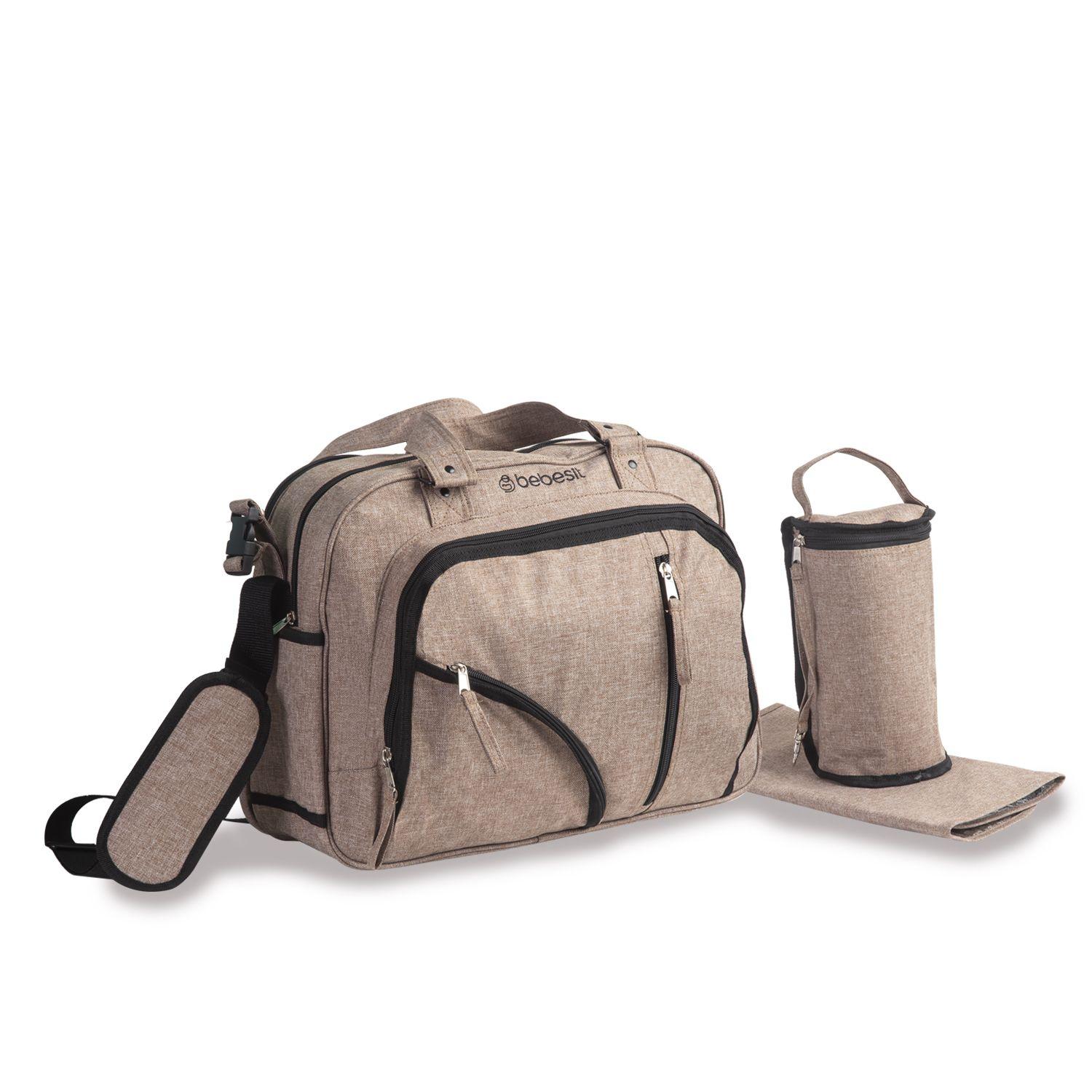 Bolso Maternal Mudador Pañalera Bebesit Melange - Beige-3