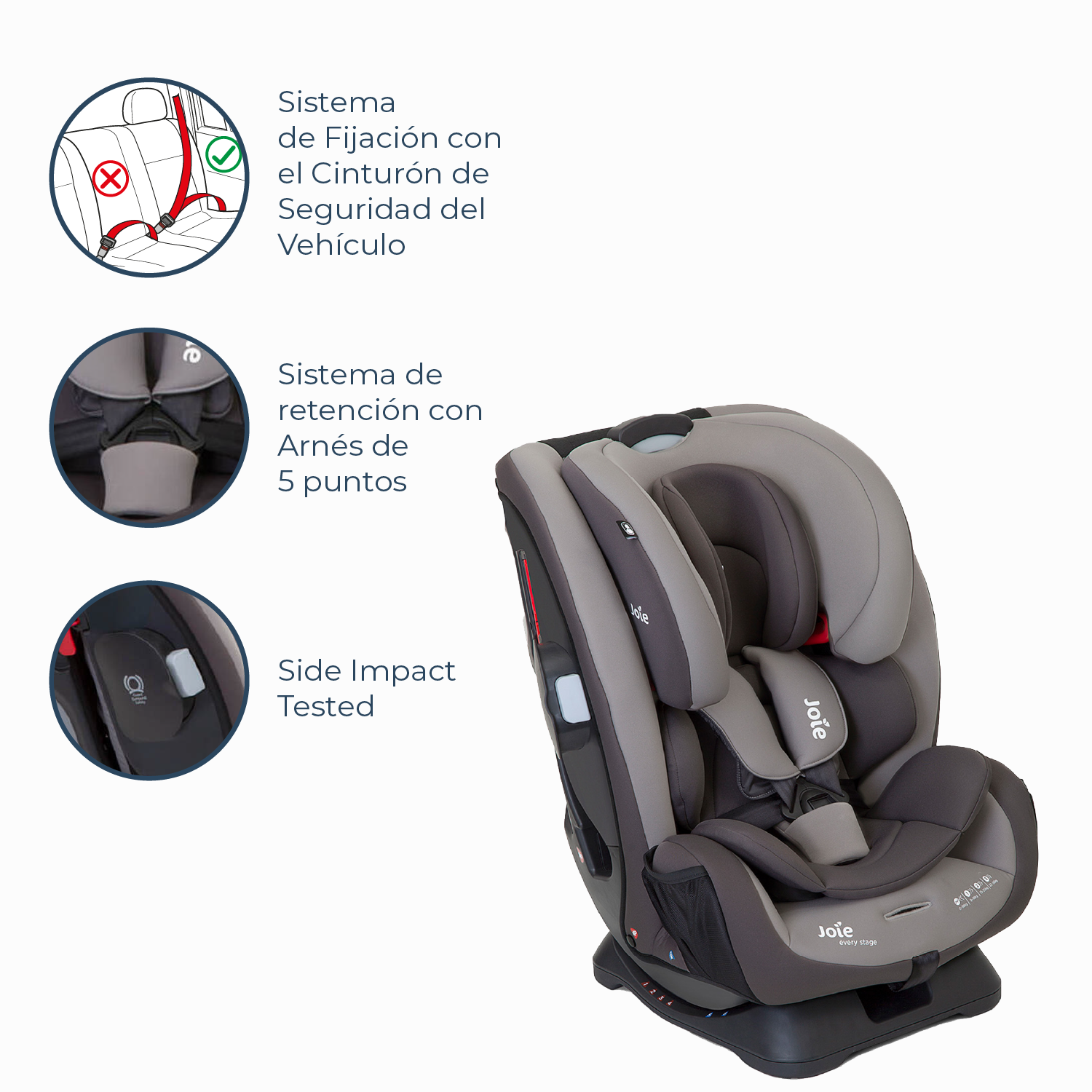 Silla de Auto Convertible Joie Every Stage - Dark Pewter-3