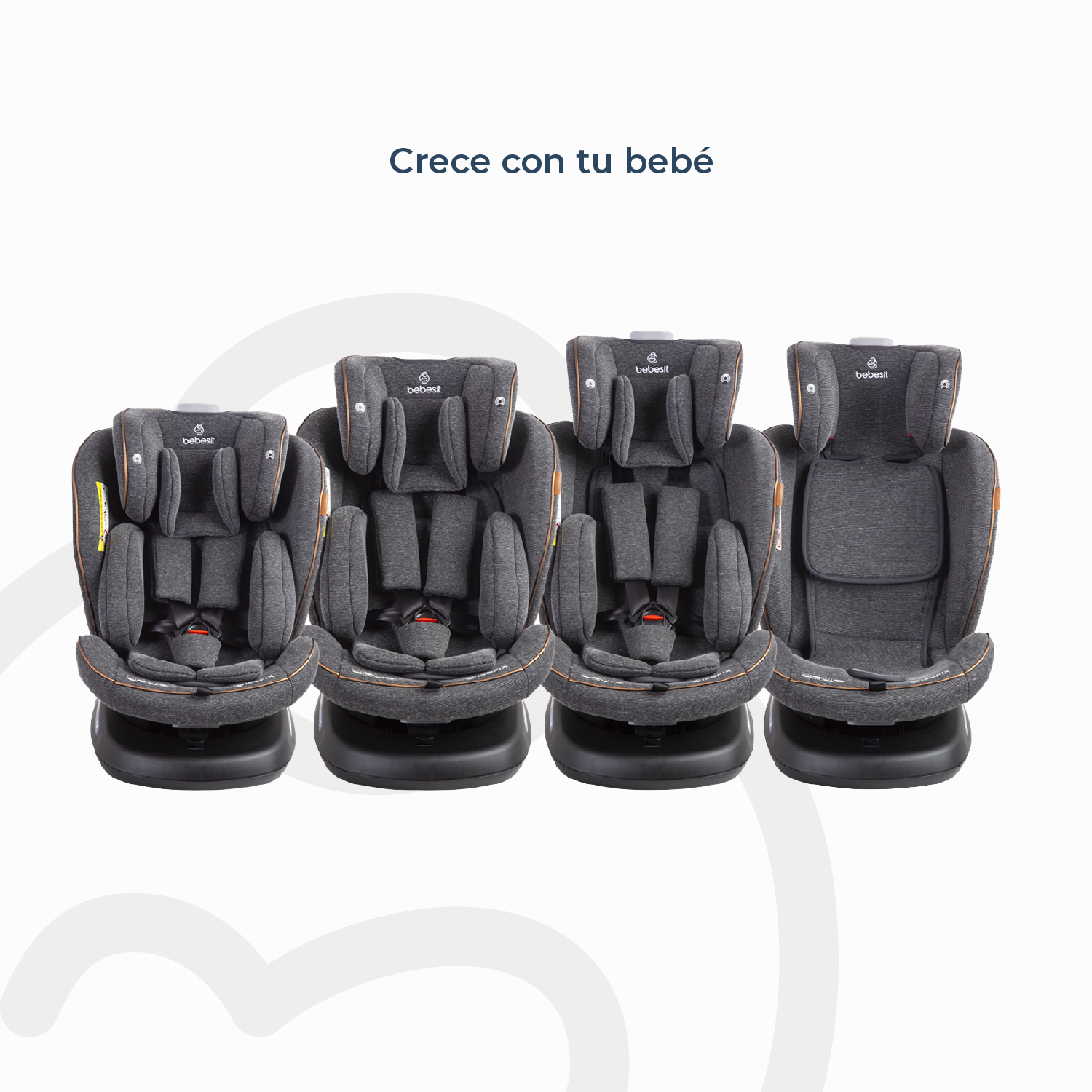 Silla de Auto Bebesit Convertible Supra 360 grados Premium Gris-5
