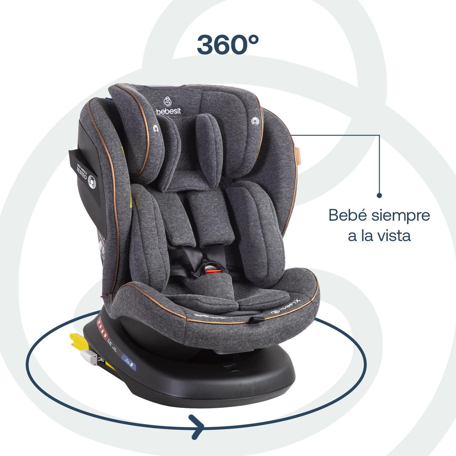 Silla de Auto Bebesit Convertible Supra 360 grados Premium Gris-7