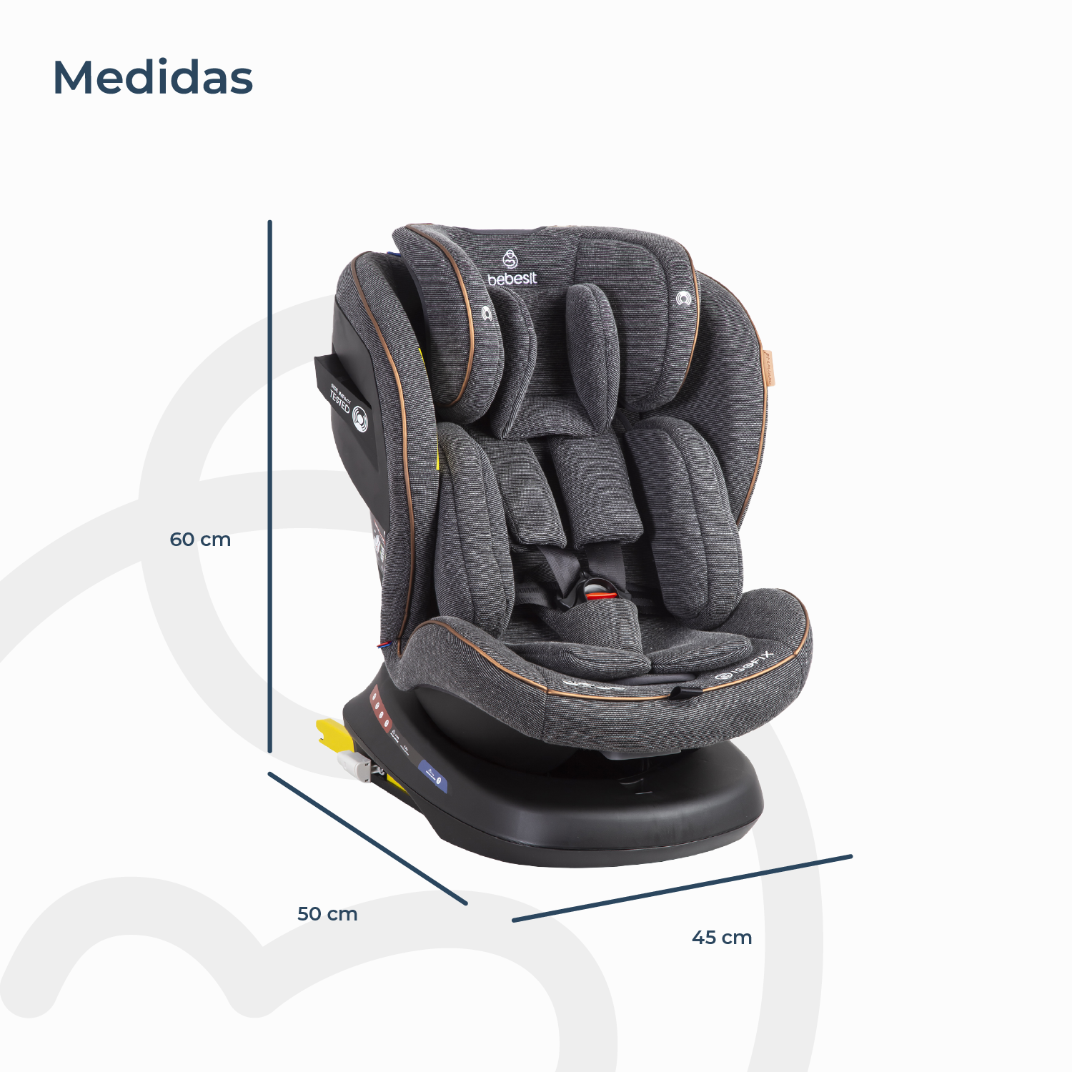Silla de Auto Bebesit Convertible Supra 360 grados Premium Gris-8