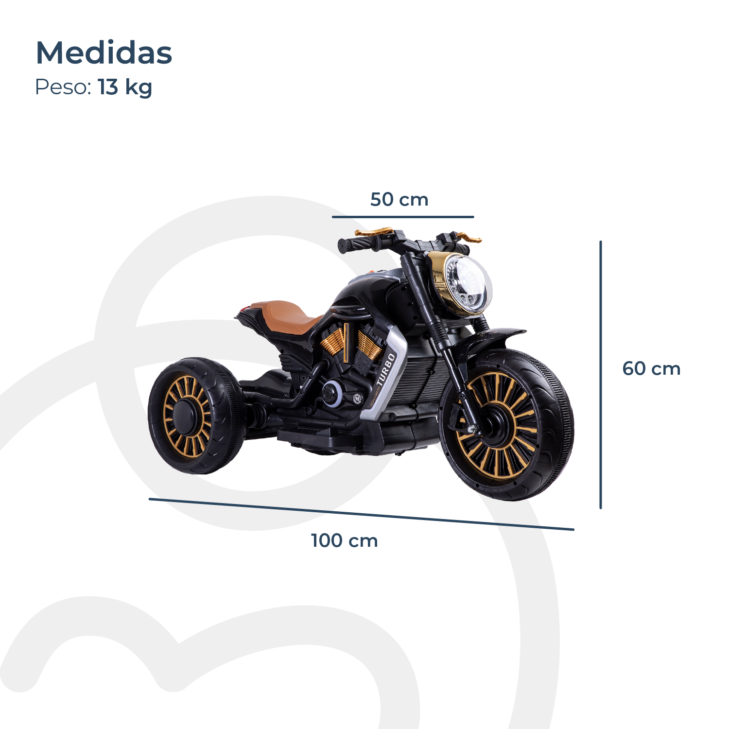 Moto 3 Ruedas a Batería Eléctrica SX Negra-6