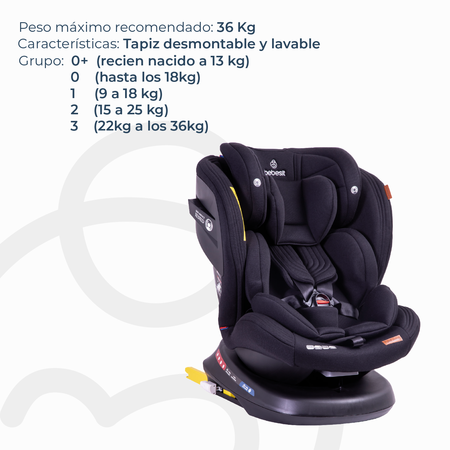 Silla de Auto Convertible Isofix Supra 360º Premium Negro-2