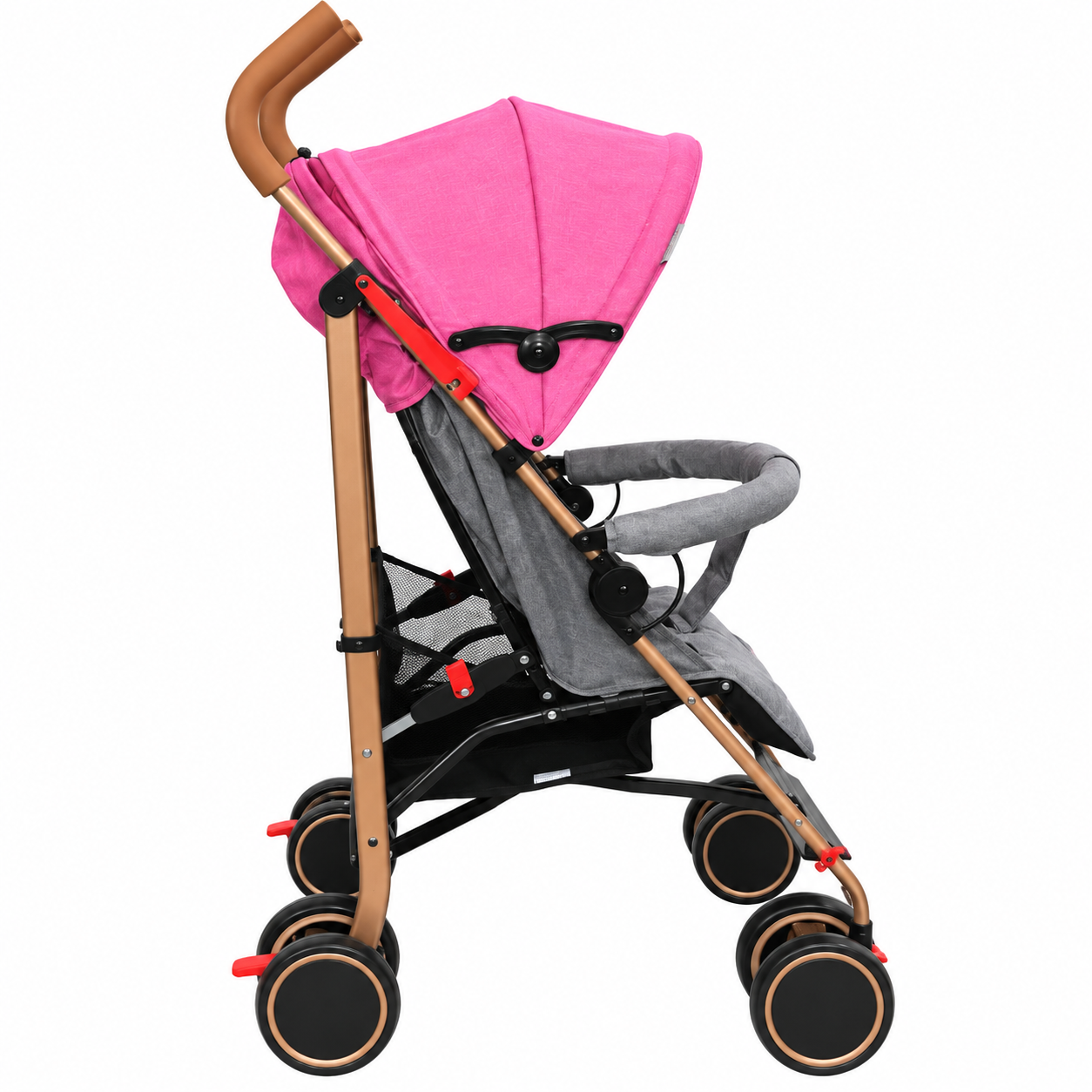 Coche Paragua Clap Melange Rosa Gold-2