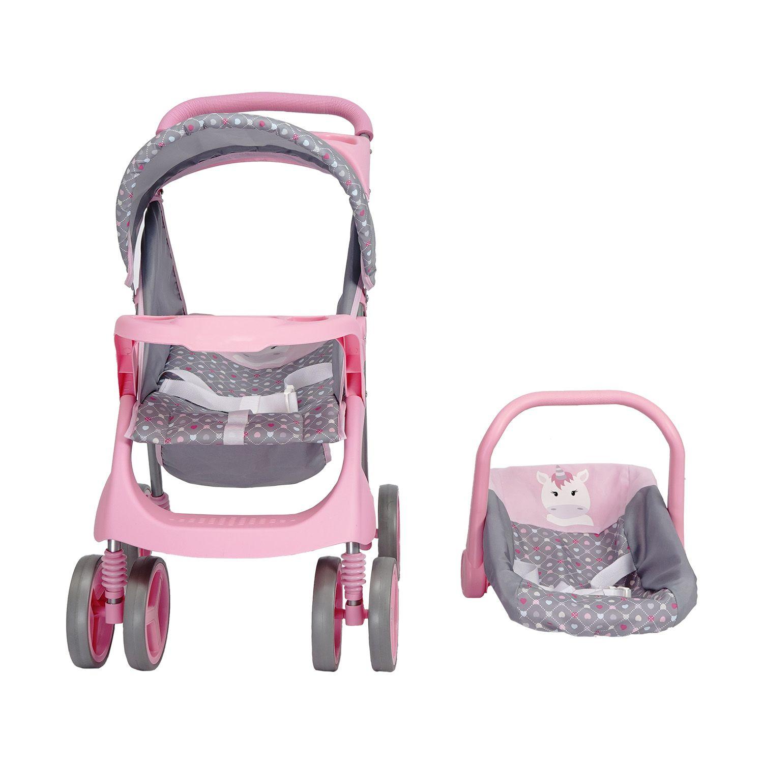 Coche de Juguete para Muñeca + Cuna Unicornio Bebesit-2