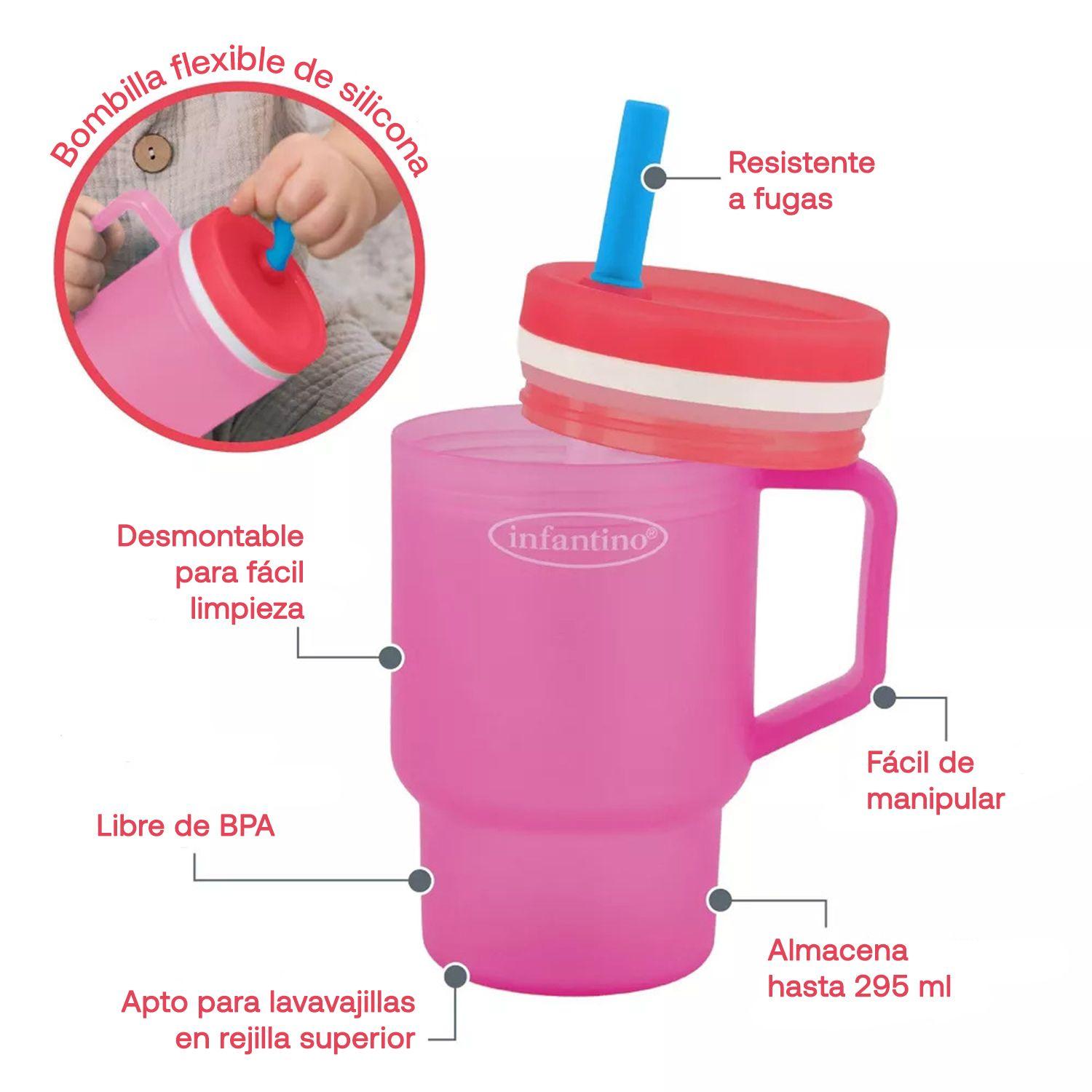 Vaso Antiderrame Bombilla My 1st Tumbler 266ml Frambuesa-2