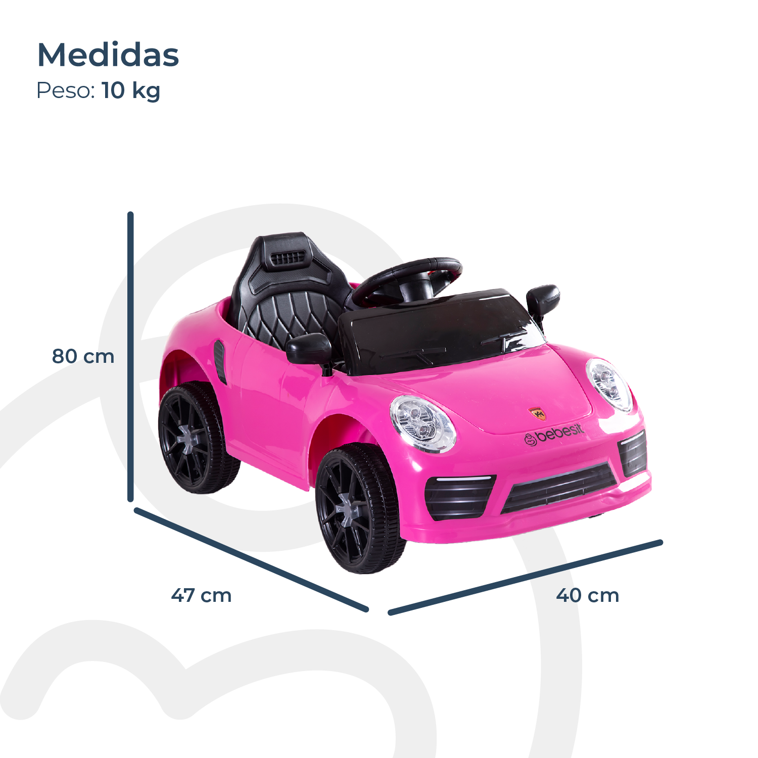 Auto Deportivo Eléctrico Race Rosa Bebesit-7