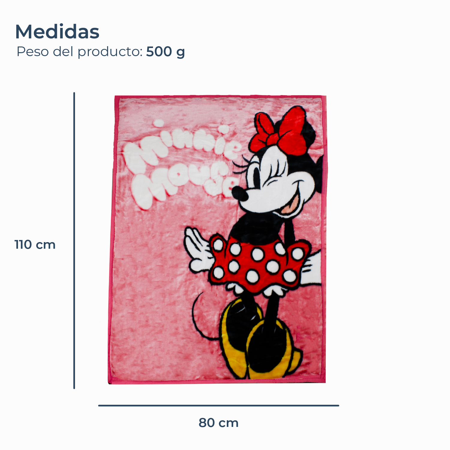 Saco con Broche Ultra Soft Minnie Mouse 80x110cm Rosado-4