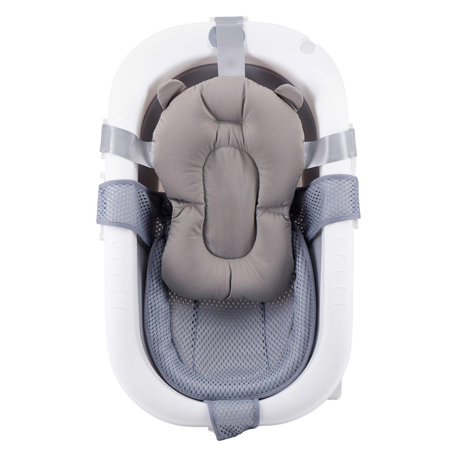 Bañera Plegable Bebe con Cojin Almohada y reductor Gris-4