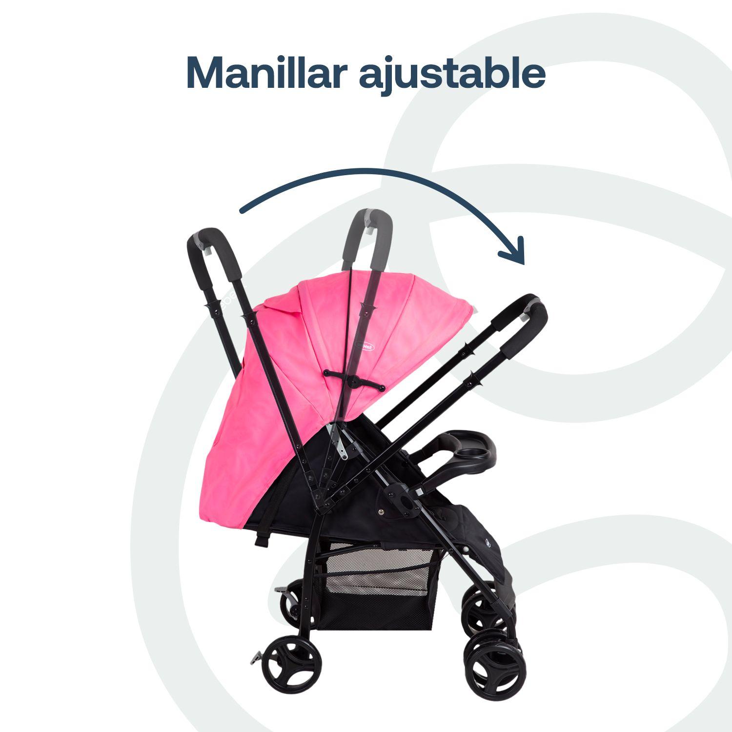 Coche Travel System Go Lite Rosado Bebesit-4