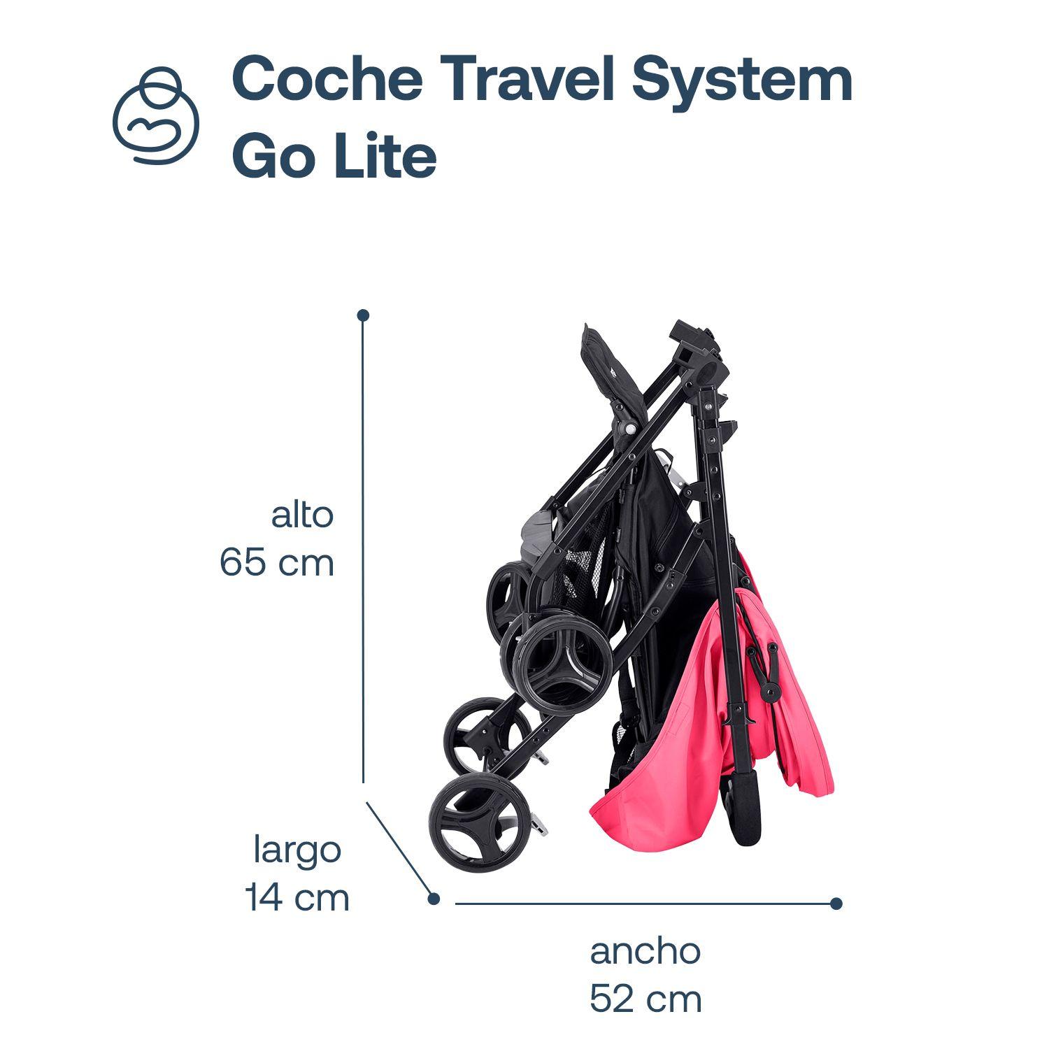 Coche Travel System Go Lite Rosado Bebesit-9