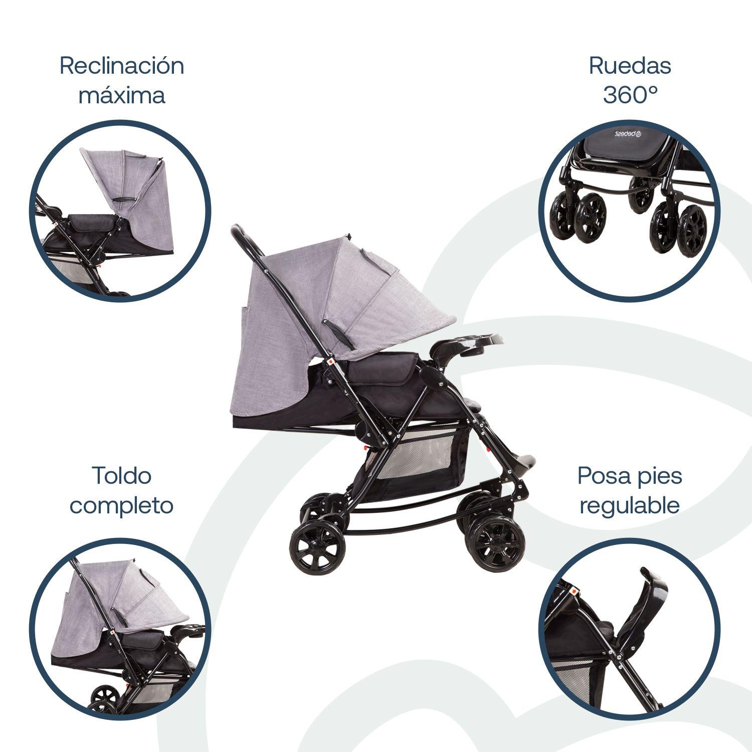Coche Cuna Balancin SX Gris Melange Bebesit-2