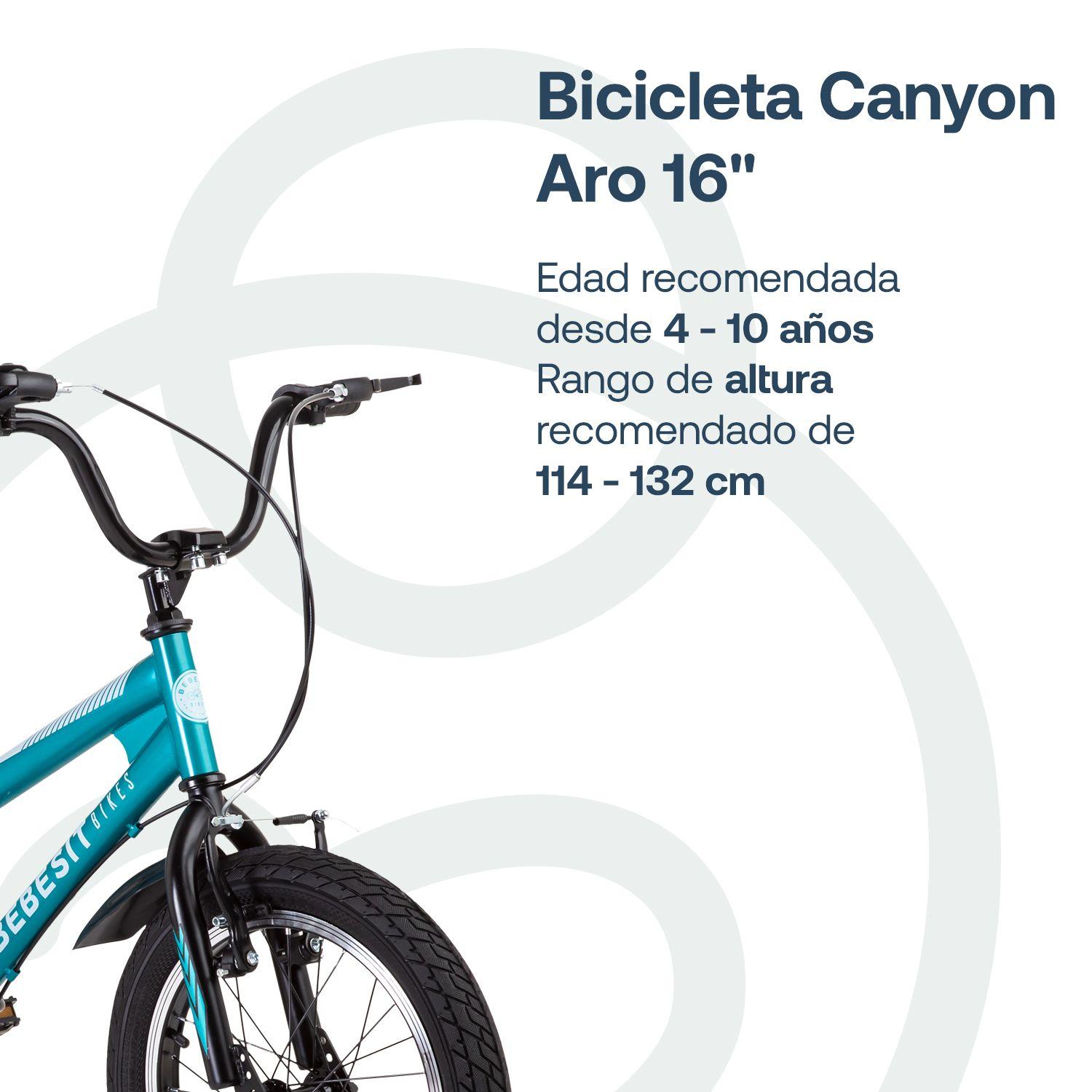 Bicicleta Canyon 16" Verde Cubre Cadena Niños 4-10 Años Bebesit-1