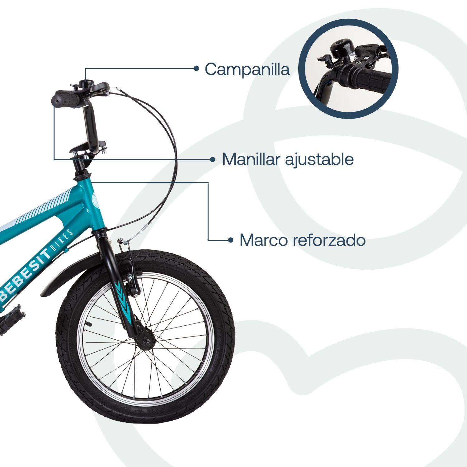 Bicicleta Canyon 16" Verde Cubre Cadena Niños 4-10 Años Bebesit-2