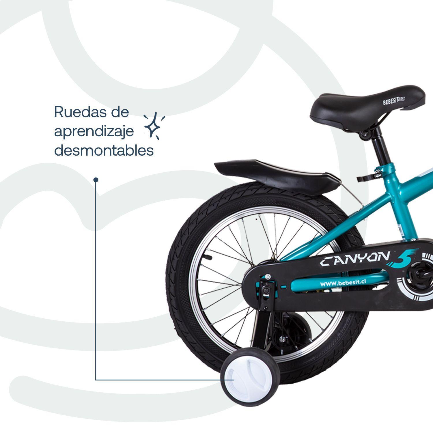 Bicicleta Canyon 16" Verde Cubre Cadena Niños 4-10 Años Bebesit-5