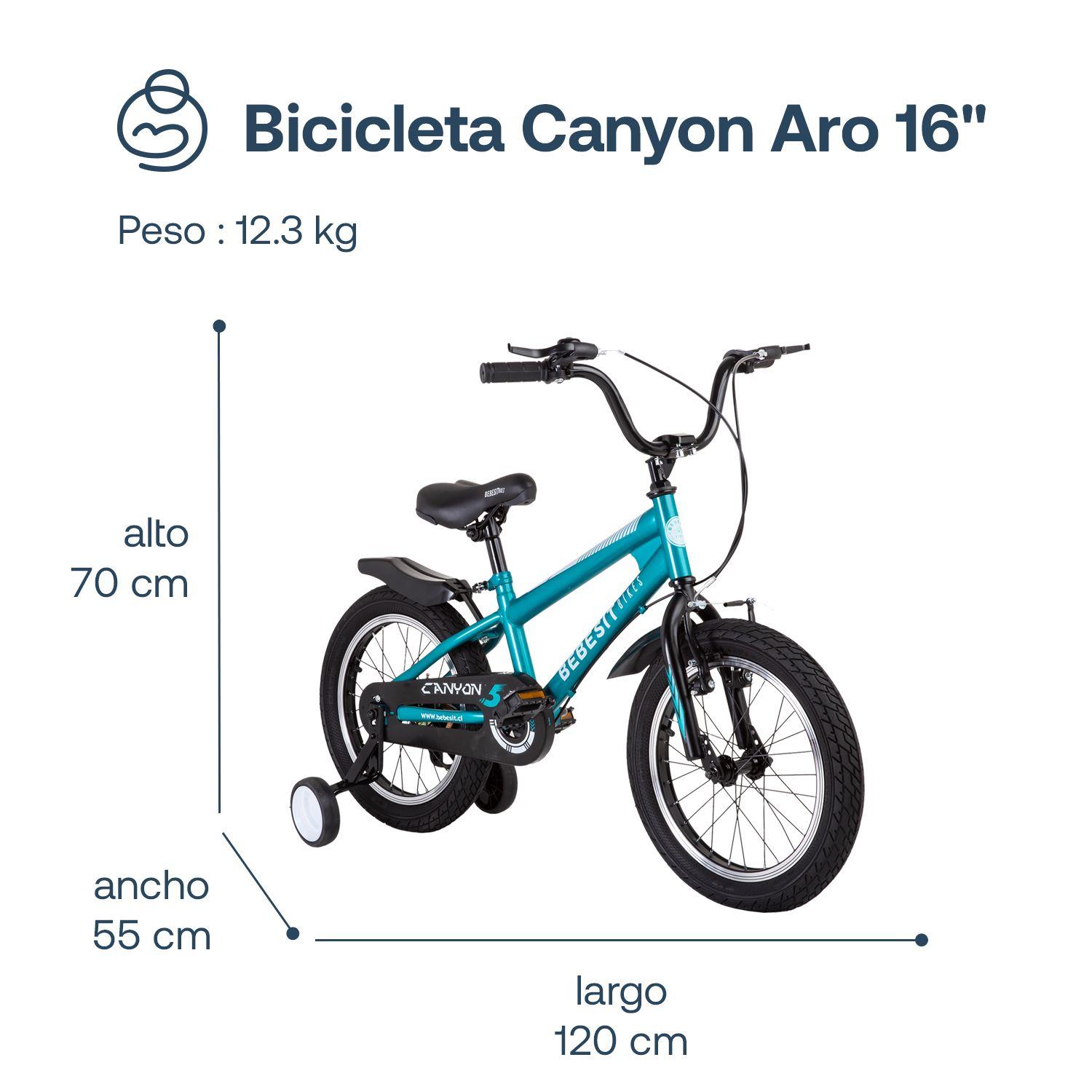Bicicleta Canyon 16" Verde Cubre Cadena Niños 4-10 Años Bebesit-6