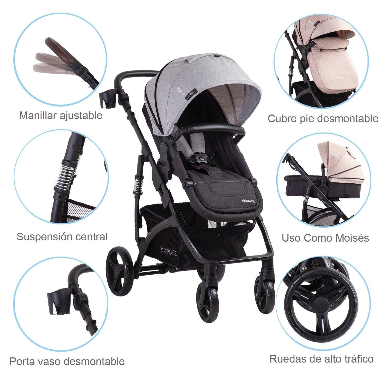 Coche Travel System Explorer LX Gris-6
