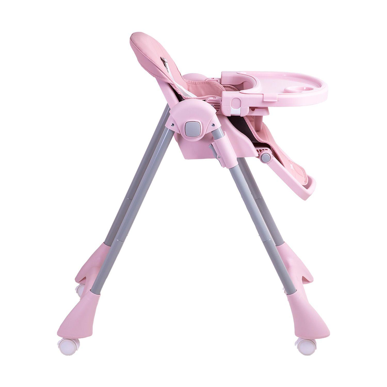 Silla de Comer Bebe Reclinable Plegable Easy Eat Rosada-4
